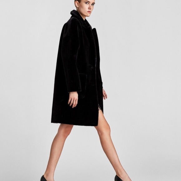 NWT Zara luxury timeless plush faux fur coat - Picture 4 of 16